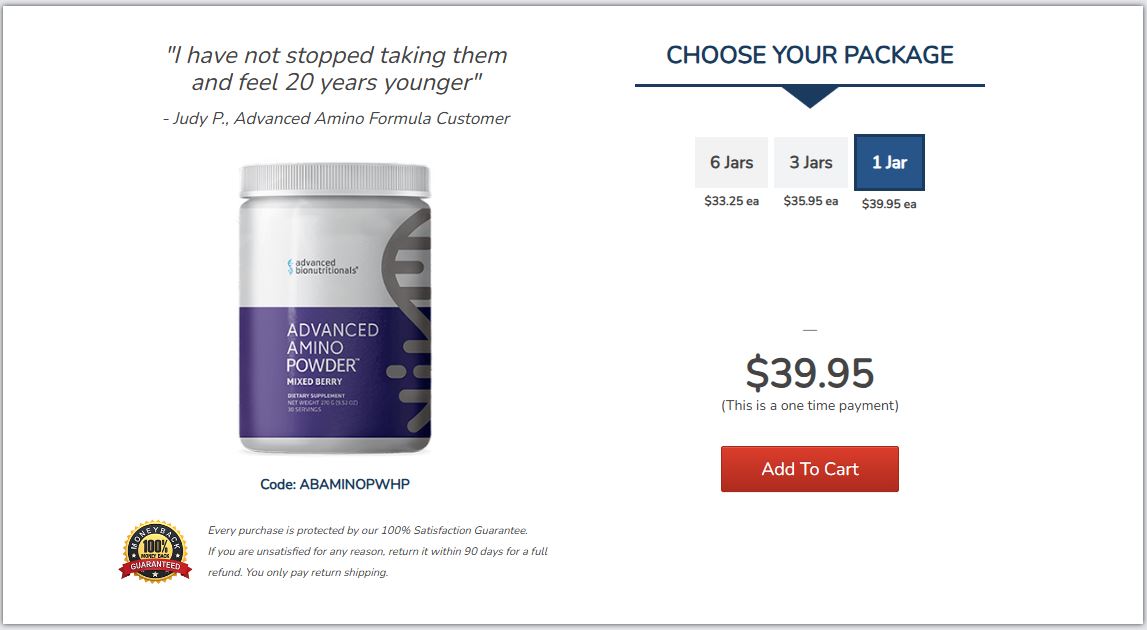 Buy 6 Bottles of Advanced Amino Powder